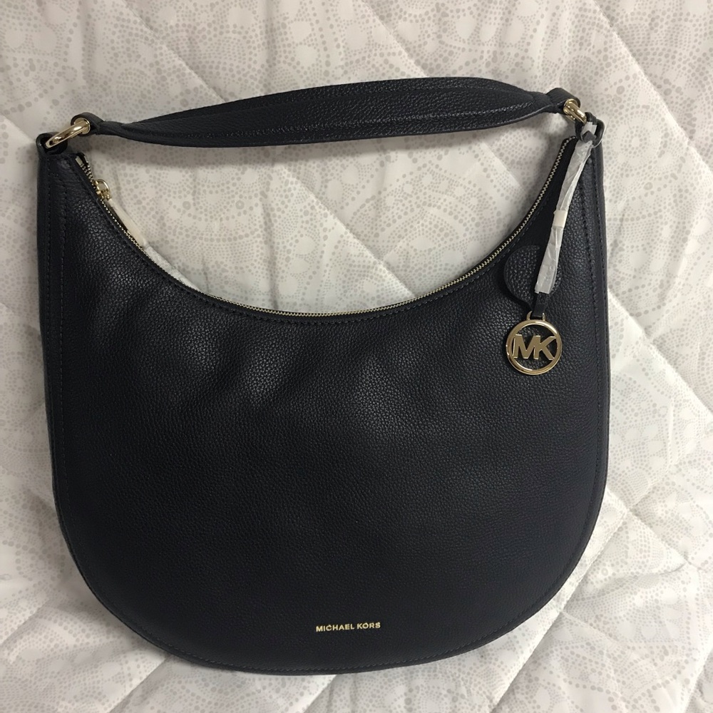 New Michael Kors Large Hobo Leather Shoulder Bag